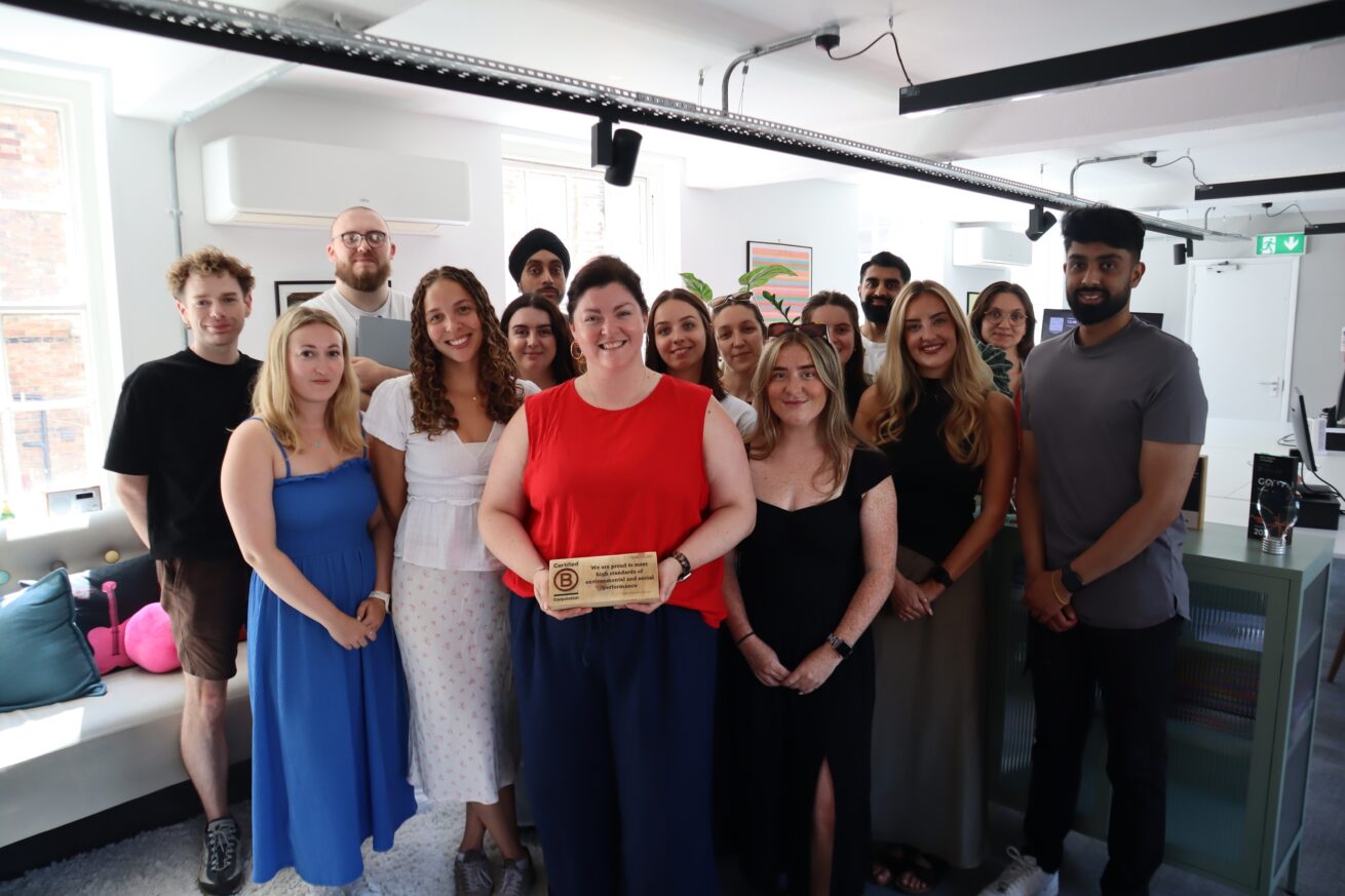 Some of the Cartwright team with their B Corp certification