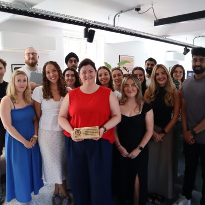 Some of the Cartwright team with their B Corp certification