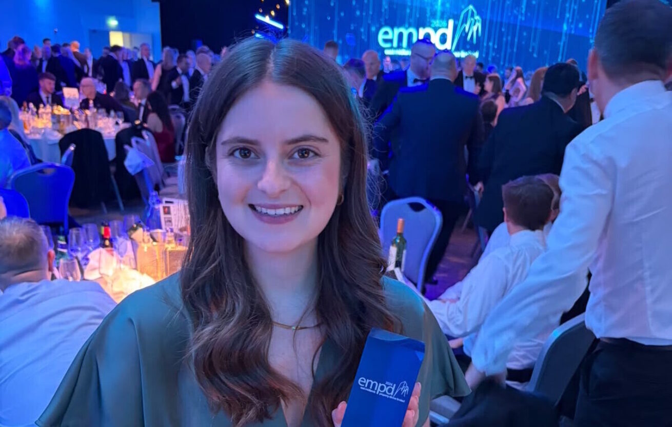 Kali Dennett wins Emerging Property Person of the Year at the East Midlands Property Awards