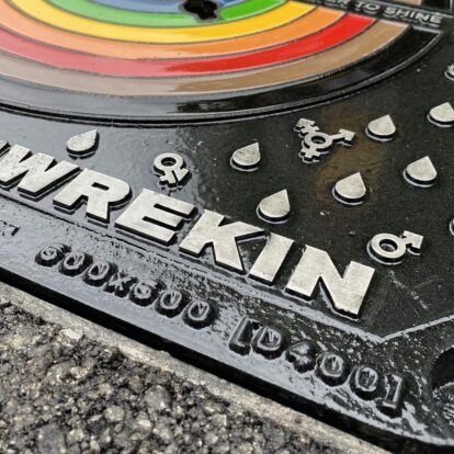 Wrekin Products LGBTQ manhole cover on Napier Road junction with Kings Meadow Road in Reading 1 scaled