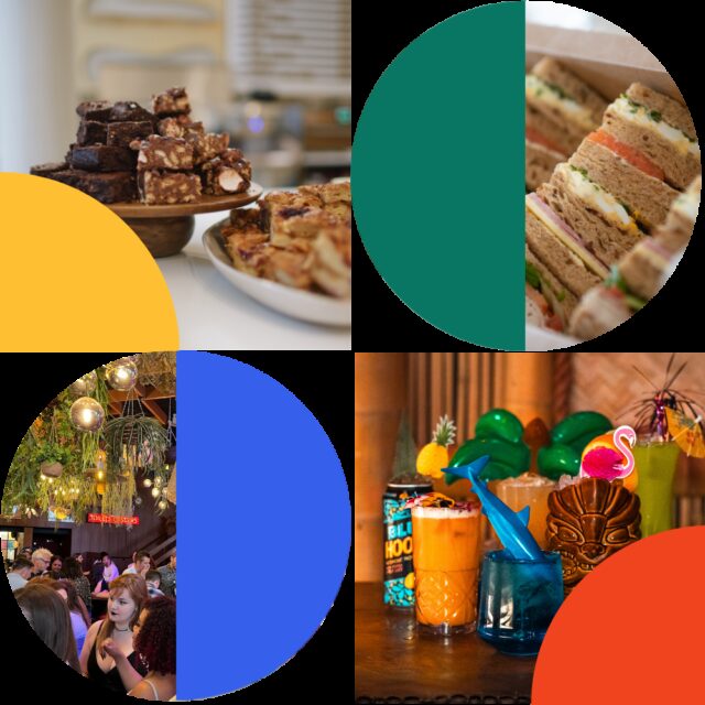 Food and drink service page in action